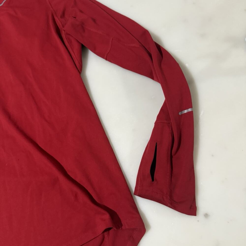 Nike Running Dri-FIT Men's M Red Quarter Zip Pullover Long Sleeve Shirt - Picture 8 of 15